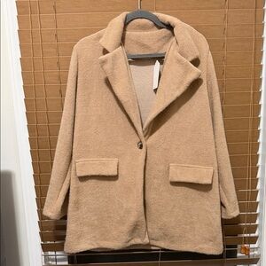 MODA ME COUTURE Women's Warm Beige Teddy Jacket